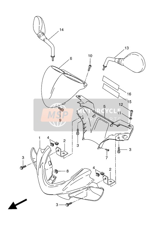 Yamaha YQ50L 2002 Cowling 1 (Per 5PUD) per un 2002 Yamaha YQ50L